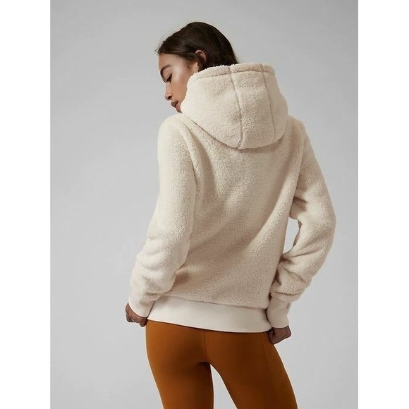 Athleta Tugga Sherpa Teddy Bear Hoodie Color Natural Beige Cream Women SP Sport - Picture 16 of 16